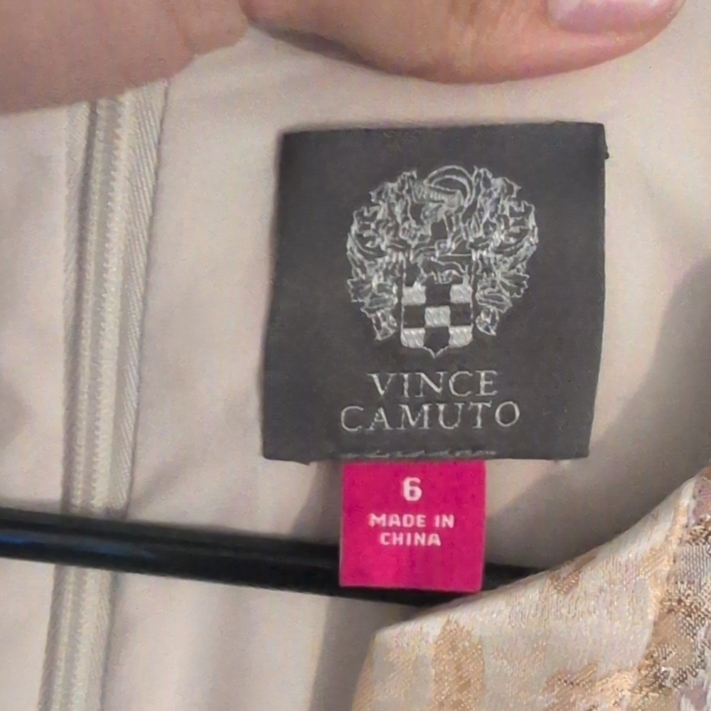 Vince Camuto Jacquard Cap Sleeve V-Neck Fit and Flare Size 4 - Picture 2 of 7